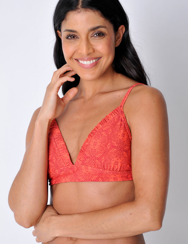 Saltburn Bikini Top in Burnt Red