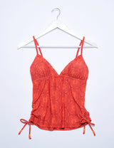 Tollgate Tankini top in Burnt Red