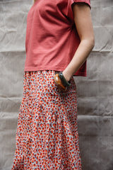 Amelia Orange Floral Skirt