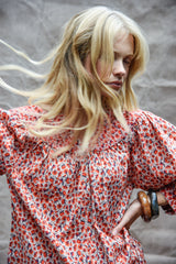 Amelia Orange Floral Blouse