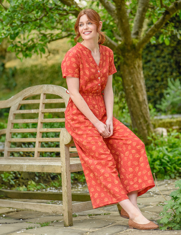 Kynance Jumpsuit in Tomato